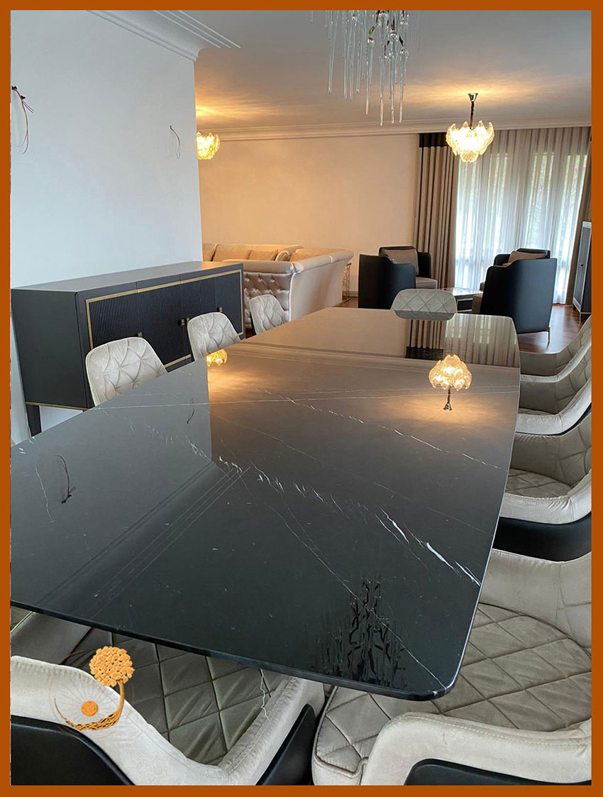 siyah mermer masa modelleri, mermer masa fiyatları, mermer yemek masası
